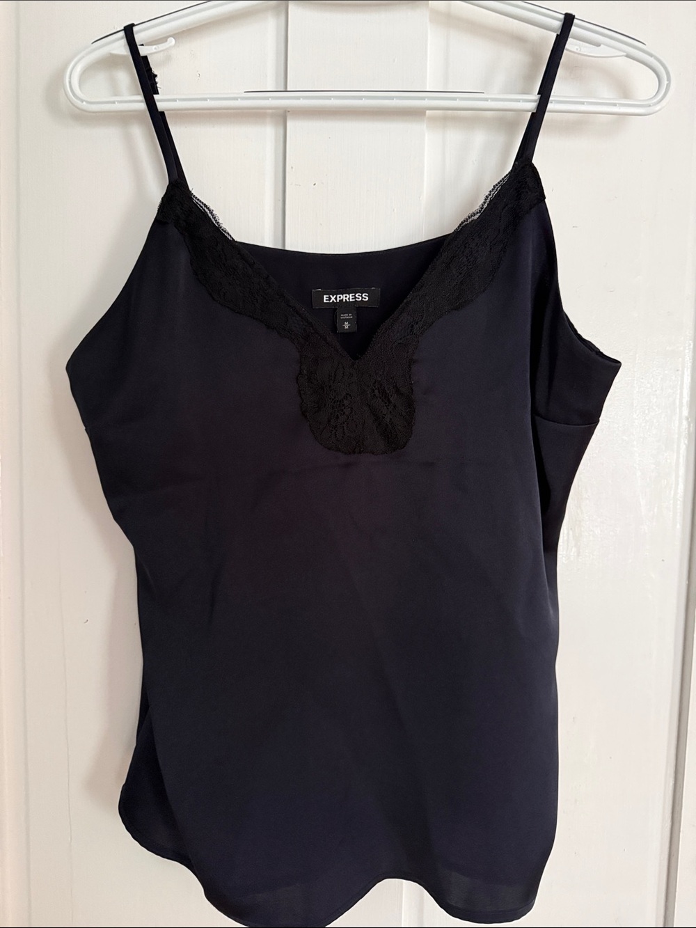 Express Black Lace-Trim V-Neck Cami